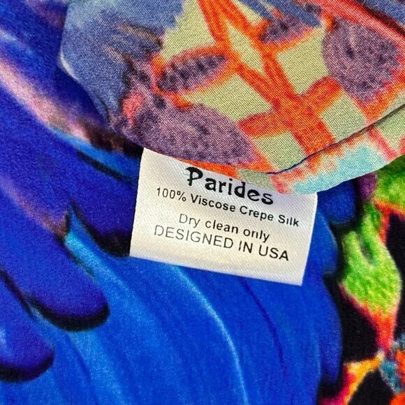 SHAHIDA PARIDES BLUE BIRD PARROT HIGH LOW SUMMER DRESSES SZ S/M $349 - Picture 8 of 8